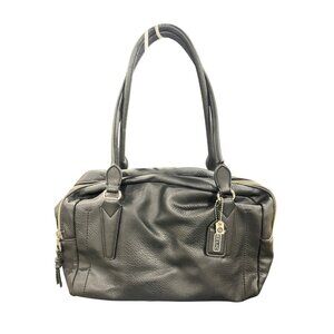 Relic Black Leather Double-Zip Tote Bag